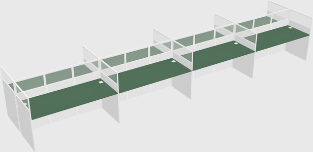 Shared rectangular cubicle