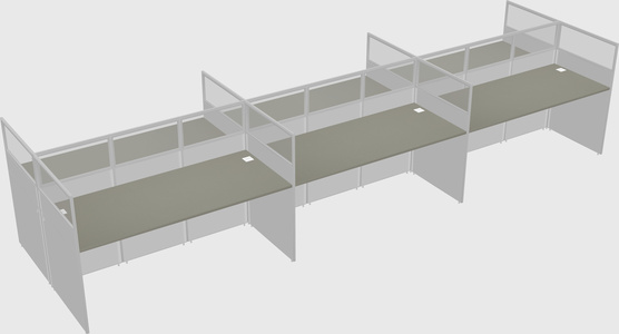 Shared rectangular cubicle