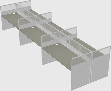 Shared rectangular cubicle