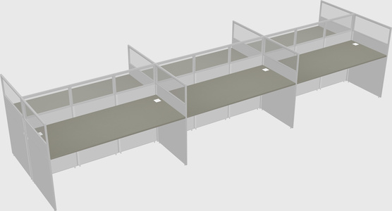 Shared rectangular cubicle