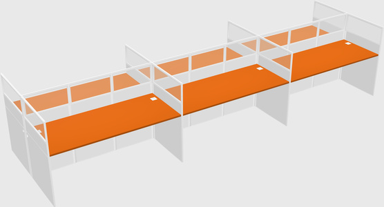 Shared rectangular cubicle