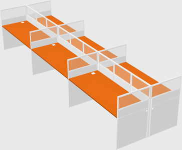 Shared rectangular cubicle