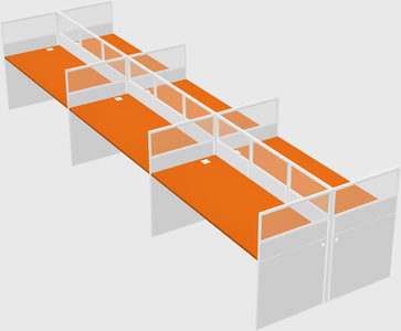 Shared rectangular cubicle