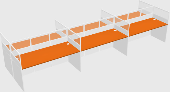 Shared rectangular cubicle