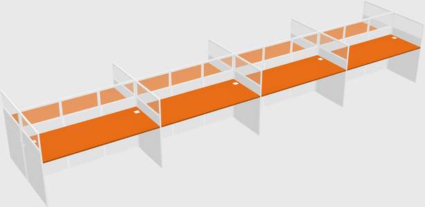 Shared rectangular cubicle