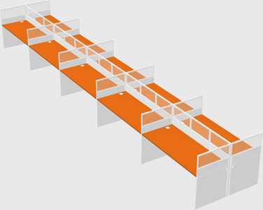 Shared rectangular cubicle