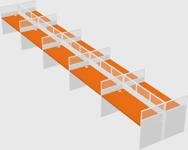 Shared rectangular cubicle