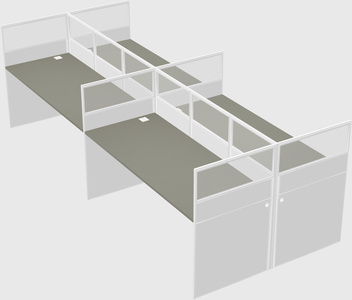 Shared rectangular cubicle