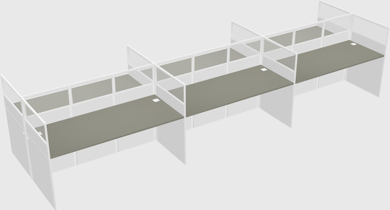 Shared rectangular cubicle