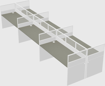 Shared rectangular cubicle