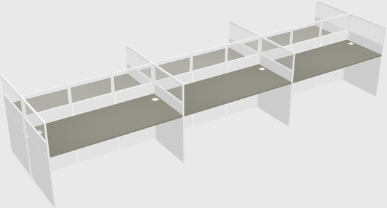 Shared rectangular cubicle