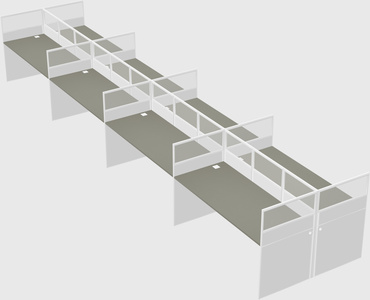 Shared rectangular cubicle