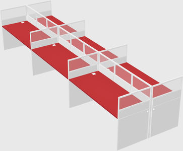 Shared rectangular cubicle