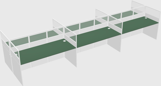 Shared rectangular cubicle