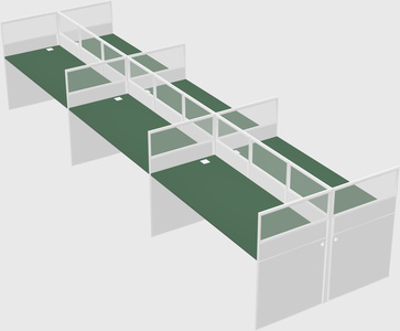 Shared rectangular cubicle