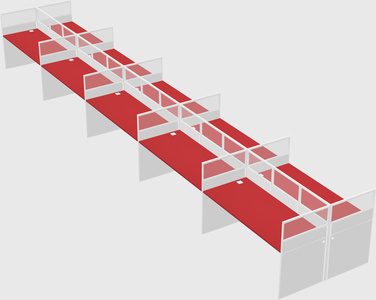 Shared rectangular cubicle