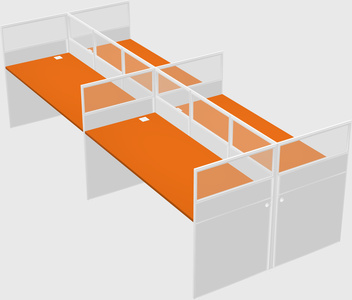 Shared rectangular cubicle