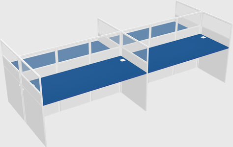 Shared rectangular cubicle
