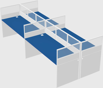 Shared rectangular cubicle