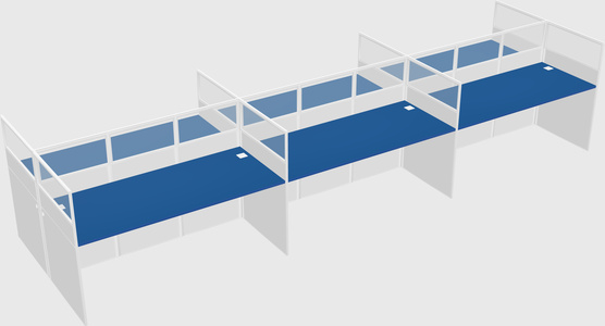 Shared rectangular cubicle
