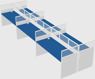Shared rectangular cubicle
