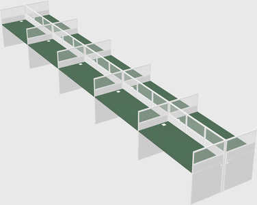 Shared rectangular cubicle