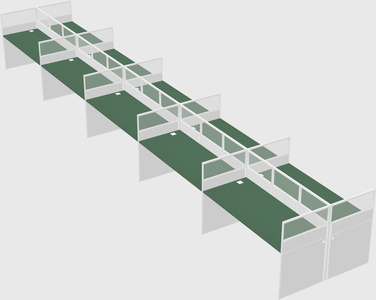 Shared rectangular cubicle
