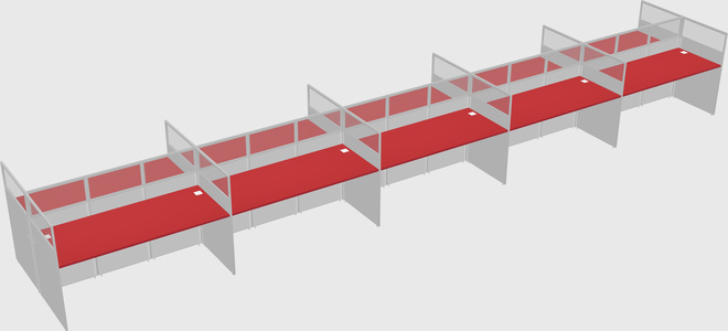 Shared rectangular cubicle