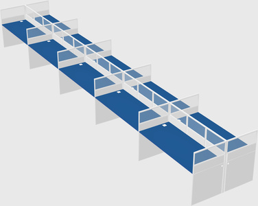 Shared rectangular cubicle