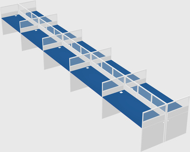 Shared rectangular cubicle