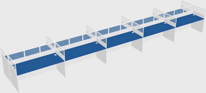 Shared rectangular cubicle
