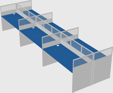 Shared rectangular cubicle