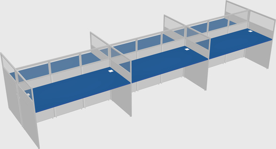 Shared rectangular cubicle
