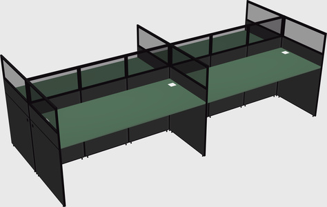 Shared rectangular cubicle