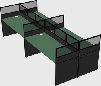 Shared rectangular cubicle