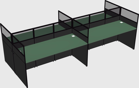 Shared rectangular cubicle