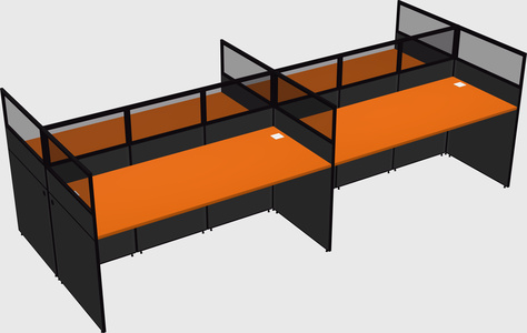 Shared rectangular cubicle