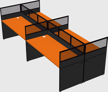 Shared rectangular cubicle