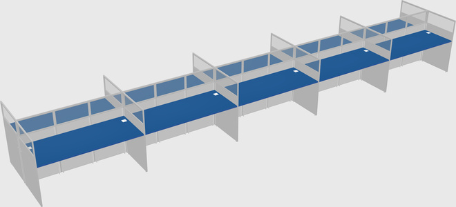 Shared rectangular cubicle