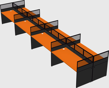 Shared rectangular cubicle