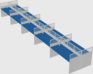 Shared rectangular cubicle