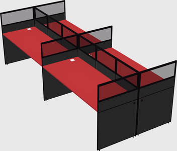 Shared rectangular cubicle