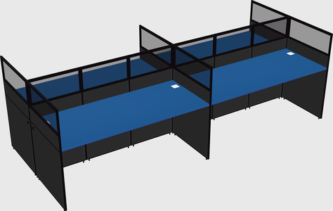 Shared rectangular cubicle