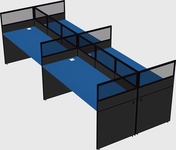 Shared rectangular cubicle