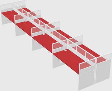 Shared rectangular cubicle