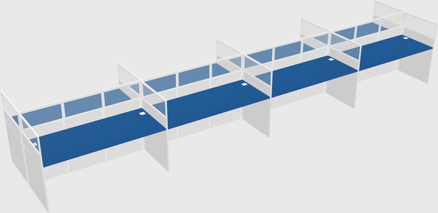 Shared rectangular cubicle
