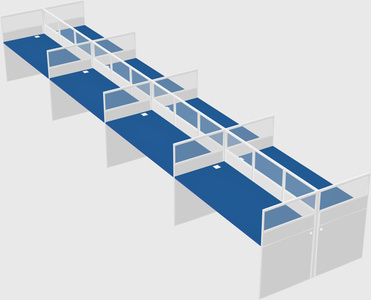 Shared rectangular cubicle