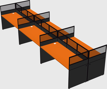 Shared rectangular cubicle