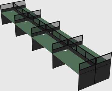 Shared rectangular cubicle