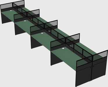 Shared rectangular cubicle